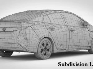 Toyota prius 2016 detailed interior 3D Model