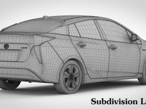 Toyota prius 2016 detailed interior 3D Model