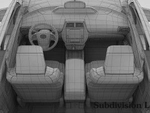 toyota prius 2016 detailed interior 3D Model