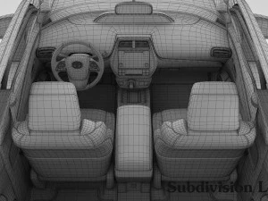 Toyota prius 2016 detailed interior 3D Model