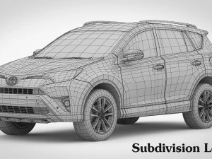 toyota rav4 hybrid 2017 detailed interior 3D Model