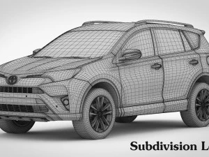 toyota rav4 hybrid 2017 detailed interior 3D Model