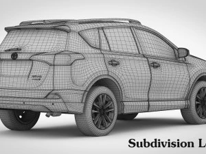 toyota rav4 hybrid 2017 detailed interior 3D Model