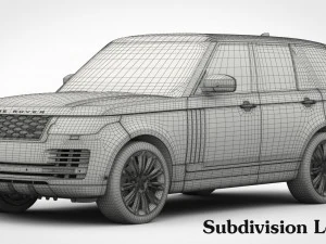 range rover autobiography 2018 detailed interior 3D Model