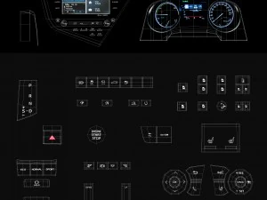 toyota camry xse 2018 detaylı i&ccedil; mekan 3D Model