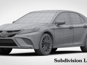 toyota camry xse 2018 detailed interior 3D 模型