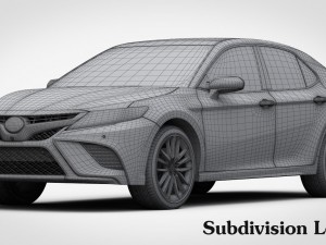 toyota camry xse 2018 detailed interior 3D 模型