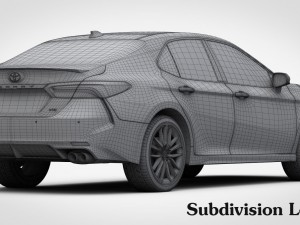 toyota camry xse 2018 detailed interior 3D 模型