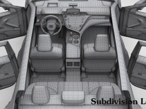 toyota camry xse 2018 detailed interior 3D 模型