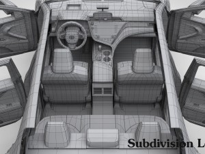 toyota camry xse v6 2018 detaied interior 3D 模型