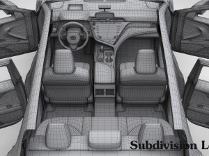toyota camry xse v6 2018 detaied interior 3D 模型
