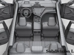 toyota camry xse v6 2018 detaied interior 3D Model