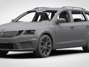 Skoda octavia combi rs 2017 3D 模型