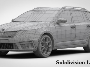 Skoda octavia combi rs 2017 3D 模型