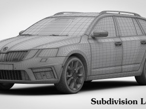 Skoda octavia combi rs 2017 3D 模型