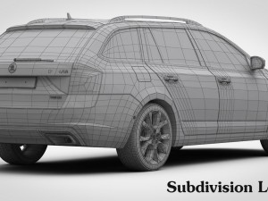 Skoda octavia combi rs 2017 3D 模型