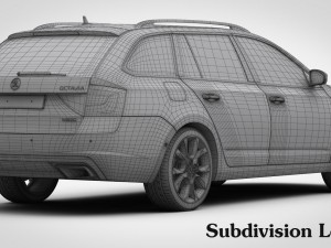 Skoda octavia combi rs 2017 3D 模型
