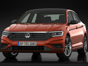 volkswagen jetta r-line 2019 detailed interior Modelo 3D