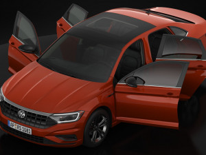 volkswagen jetta r-line 2019 detailed interior Modelo 3D