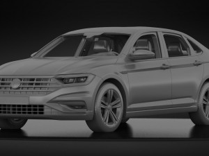 volkswagen jetta r-line 2019 detailed interior Modelo 3D
