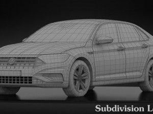 volkswagen jetta r-line 2019 detailed interior Modelo 3D