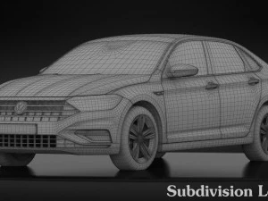 volkswagen jetta r-line 2019 detailed interior 3D Model