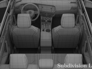 volkswagen jetta r-line 2019 detailed interior Modelo 3D