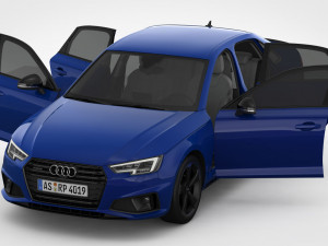 audi a4 2019 detailed interior 3D Model