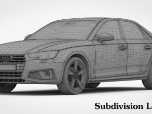 audi a4 2019 detailed interior 3D Model