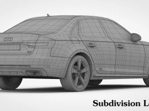 audi a4 2019 detailed interior 3D Model