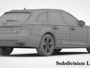 audi a4 avant 2019 detailed interior 3D Model