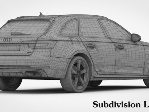 audi a4 avant 2019 detailed interior Modelo 3D