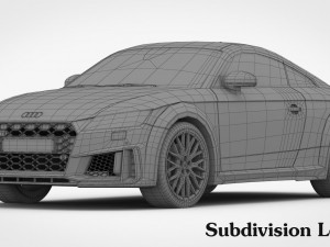 3d audi tt 2019 detailed interior 3D Модель