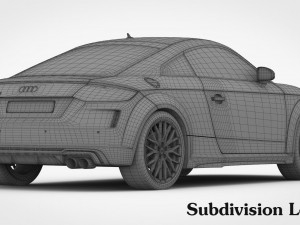 3d audi tt 2019 detailed interior 3D Модель