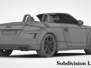 audi tt roadster 2019 detailed interior 3D 模型