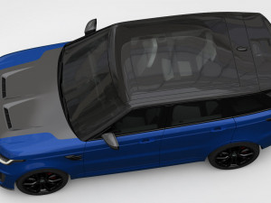 range rover sport svr 2018 detailed interior Modello 3D