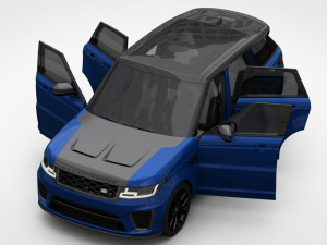 range rover sport svr 2018 detailed interior Modello 3D