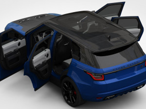 range rover sport svr 2018 detailed interior Modello 3D