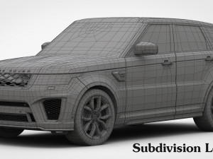 range rover sport svr 2018 detailed interior Modello 3D