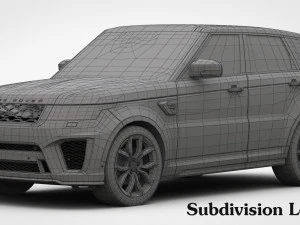 range rover sport svr 2018 detailed interior 3D Model