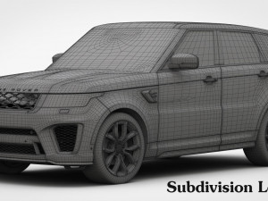 range rover sport svr 2018 detailed interior Modello 3D