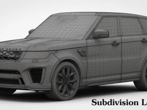range rover sport svr 2018 detailed interior 3D Model