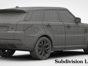 range rover sport svr 2018 detailed interior Modello 3D