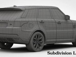 range rover sport svr 2018 detailed interior 3D Model