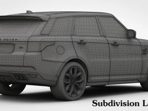 range rover sport svr 2018 detailed interior 3D Model