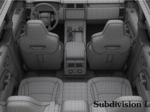range rover sport svr 2018 detailed interior Modello 3D