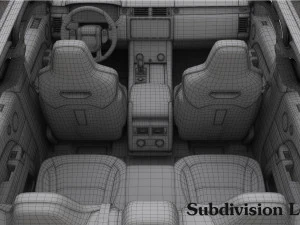 range rover sport svr 2018 detailed interior 3D Model