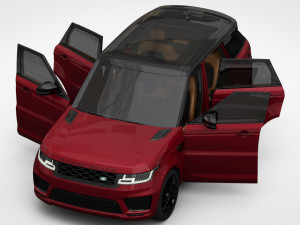range rover sport 2018 detailed interior 3D Модель