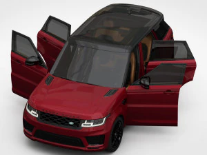range rover sport 2018 detailed interior 3D Model
