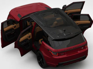 range rover sport 2018 detailed interior 3D Model